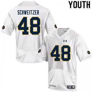 Notre Dame Fighting Irish Youth Will Schweitzer #48 White Under Armour Authentic Stitched College NCAA Football Jersey SQT0499KV